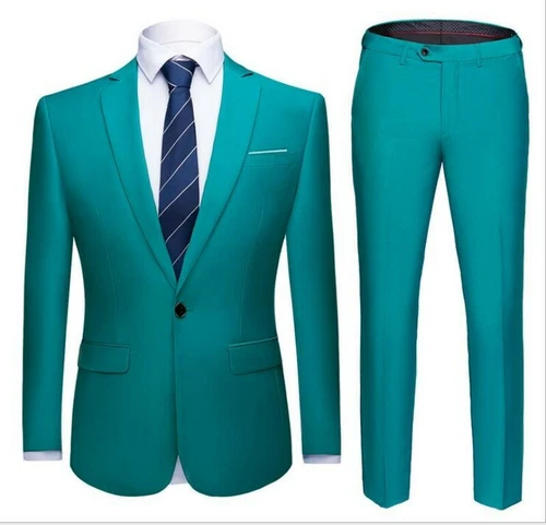 Men's Slim Fit Suits 2 Piece Jackets Blazer Pants Formal Business Coats Trousers - Picture 11 of 37