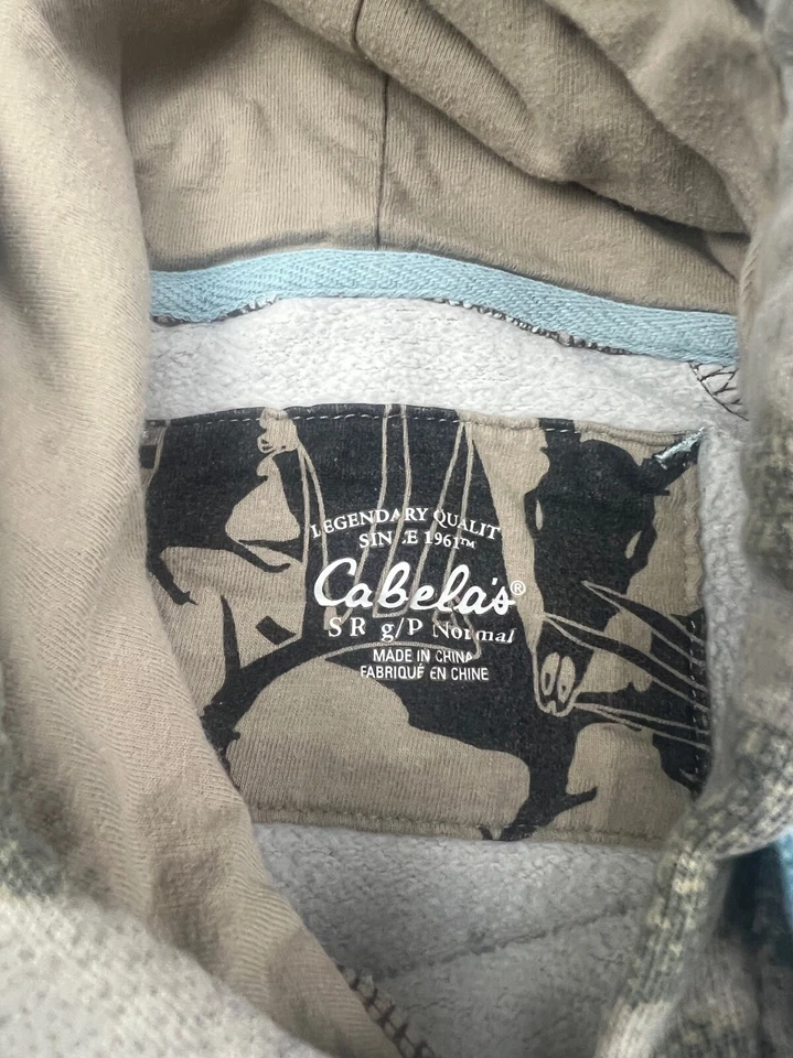 Cabela's Sudadera Para Mujer S Verde Azul Camuflaje Capucha Bolsillo Caza Foto 2 de 4