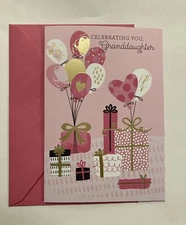 Happy Birthday Granddaughter Hallmark Large greeting Card loving Wishes 8 x 5.5”