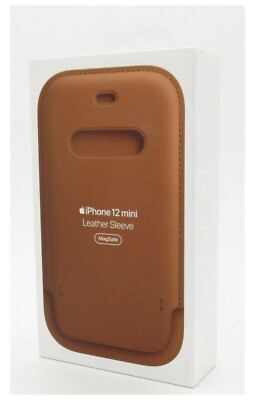 Apple Leather Sleeve Case with MagSafe Saddle Brown for the iPhone 12 Mini
