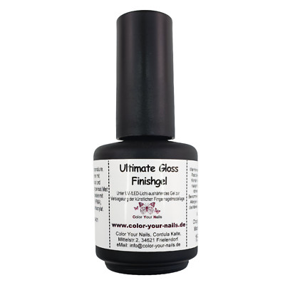15ml Ultimate Gloss V3. Finishgel  ohne Schwitzschicht.  Glänzender + Haltbarer