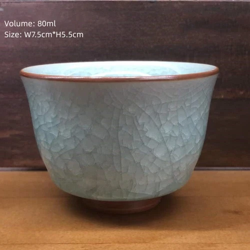 Tazza da tè porcellana smaltata crepitante tazza kungfu cinese celadon tazze ceramica - Foto 28 di 40