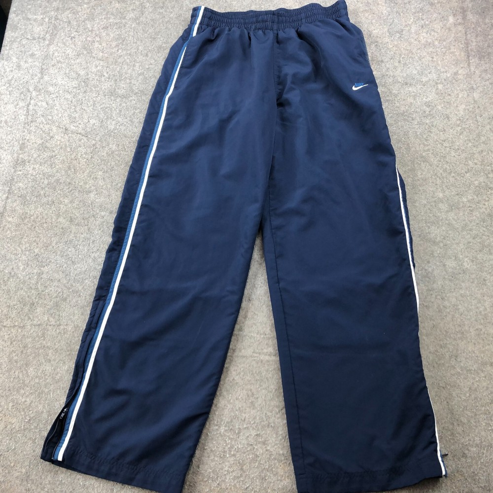 Vintage Nike Blue Windbreaker Track Pants Men Large Straight Mesh Embroidered Logo