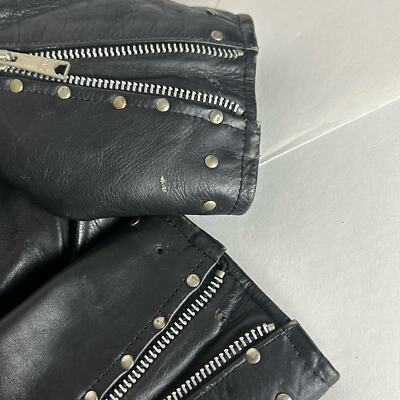 Vintage Ripples Men Motorcycle Black Leather Jacket men's SZ 46 | eBay