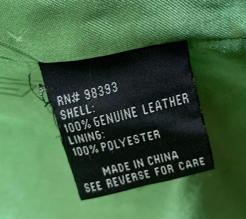Pamela McCoy Jacket Apple Green Leather Snake Print Collared Pockets Lined Sz M - Picture 11 of 12