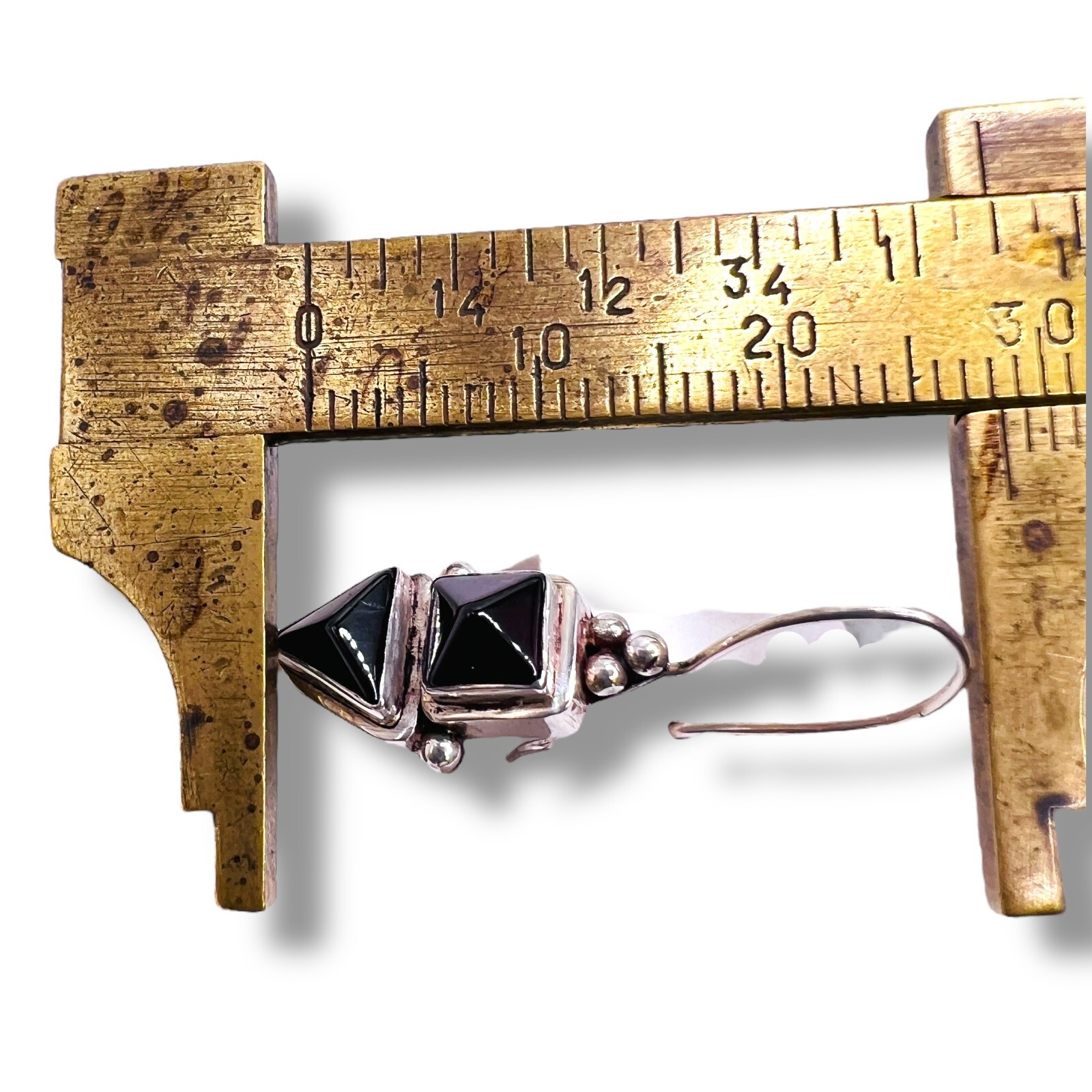 Solid Sterling Silver Genuine Garnet Drop Hook Ea… - image 8