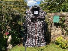 Ladies “gelco” Black & White Leopard Print Gilet/waistcoat (uk 12)