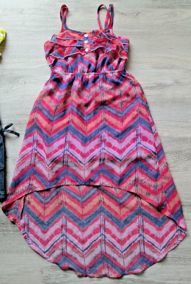 ❤ XHILARATION girls dress LOT 4 5 floral stripe chambray - Image 4 of 4