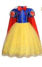 New Princess Costume Snow White Halloween Dress Cape W/t Accessories Deluxe 9/10