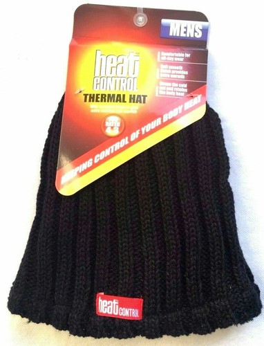 Men's Warm Work Thermal Heat Control Hat 4.3 Tog Black Fleece Lined One Size - Picture 2 of 7