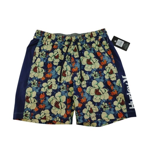 Hurley Floral Quick-Dry Swim Shorts Navy Blue Beach Surf Board Shorts Size S