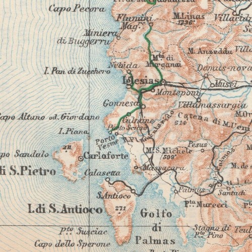 SARDINIA Original map ITALY 1930 ITALY Antique Vintage map SARDEGNA Cagliari - Picture 3 of 8