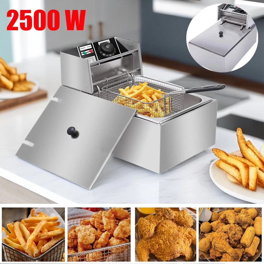 Fritteuse 10L Edelstahl Kaltzonen Öl-Friteuse 2500W 6 Liter Fritöse Frittöse - Bild 2 von 4