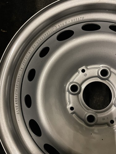 Smart Car ForTwo ForFour 15” 4x100 Rear Steel Wheel ALCAR ALC4004 Spare Wheel - Picture 2 of 3