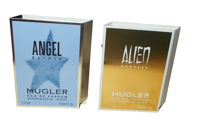 2PC MUGLER Alien Goddess & Angel Elixir Eau de Parfum Spray Samples .04oz. each