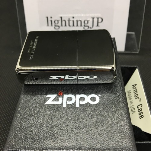 Accendino Zippo Armor placcato platino titanio argento logo laterale incisione Giappone - Foto 16 di 24