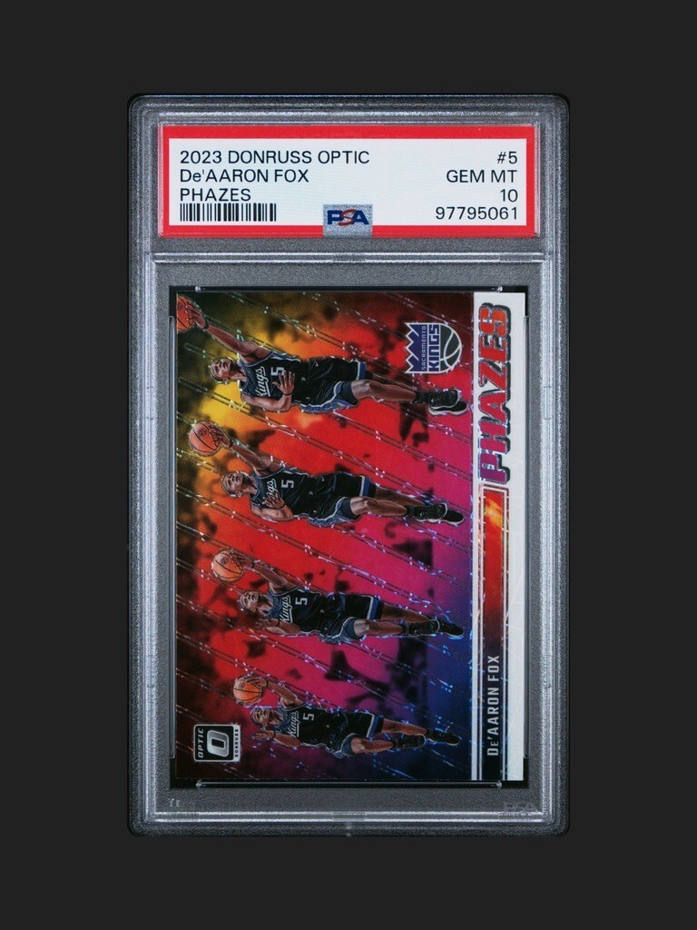 De'Aaron Fox 2023 Donruss Optic #5 Phazes PSA 10 Sacramento Kings