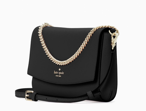 Pochette chaîne cuir bandoulière Kate Spade laurel way greer ~Neuve avec étiquette~ Noir - Photo 4/4