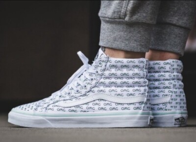 Vans Sk8 Hi Slim Classics WTF/OMG Skateboarding Shoes HTF Women Size 8.5/Mens 7