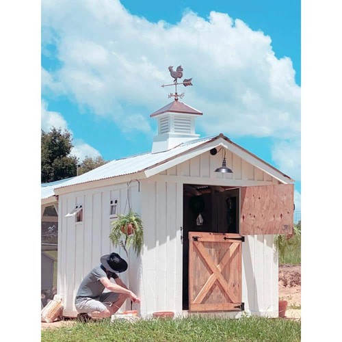 Good Directions Rooster Cottage Weathervane 28"X11" w/ Roof Mount Pure Copper - Picture 5 of 5