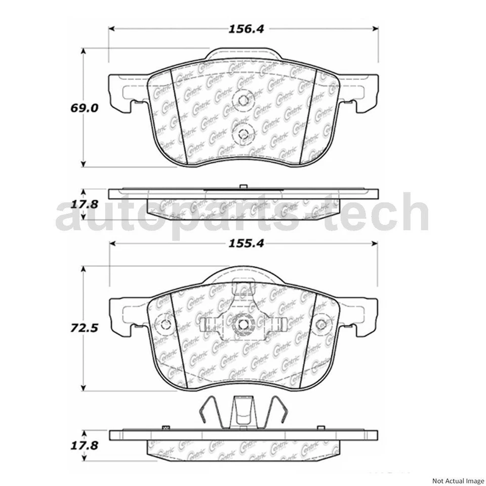 Centric тормозные колодки для Volvo S80 1999 2000 2001 2003 2004 2005 2006 - Изображение 4 из 4
