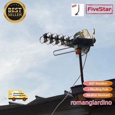360  Motorized Outdoor TV Antenna Amplified HD VHF UHF 200 Miles 1080P