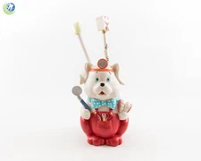 Medical Veterinaran Dentist Little Dog Figurine Decoration and Pen Holder Red