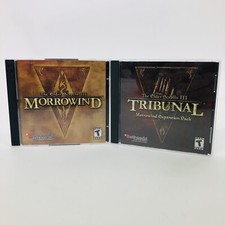 Vintage The Elder Scrolls 3 Morrowind And Tribunal Pc Computer 2002 Games Lot 2