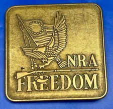NRA Bicentennial FREEDOM gun owners award vintage 1976 belt buckle