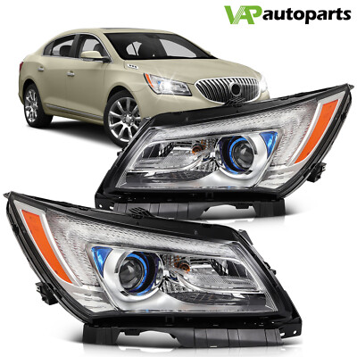For Buick LaCrosse 2014-2016 Chrome Housing LED DRL Headlights Assembly Set