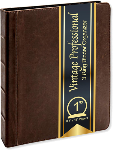 Vintage Professional 3 Ring Binder Organizer, 1-Inch round Rings, 8.5" X 11" She - Picture 9 of 12