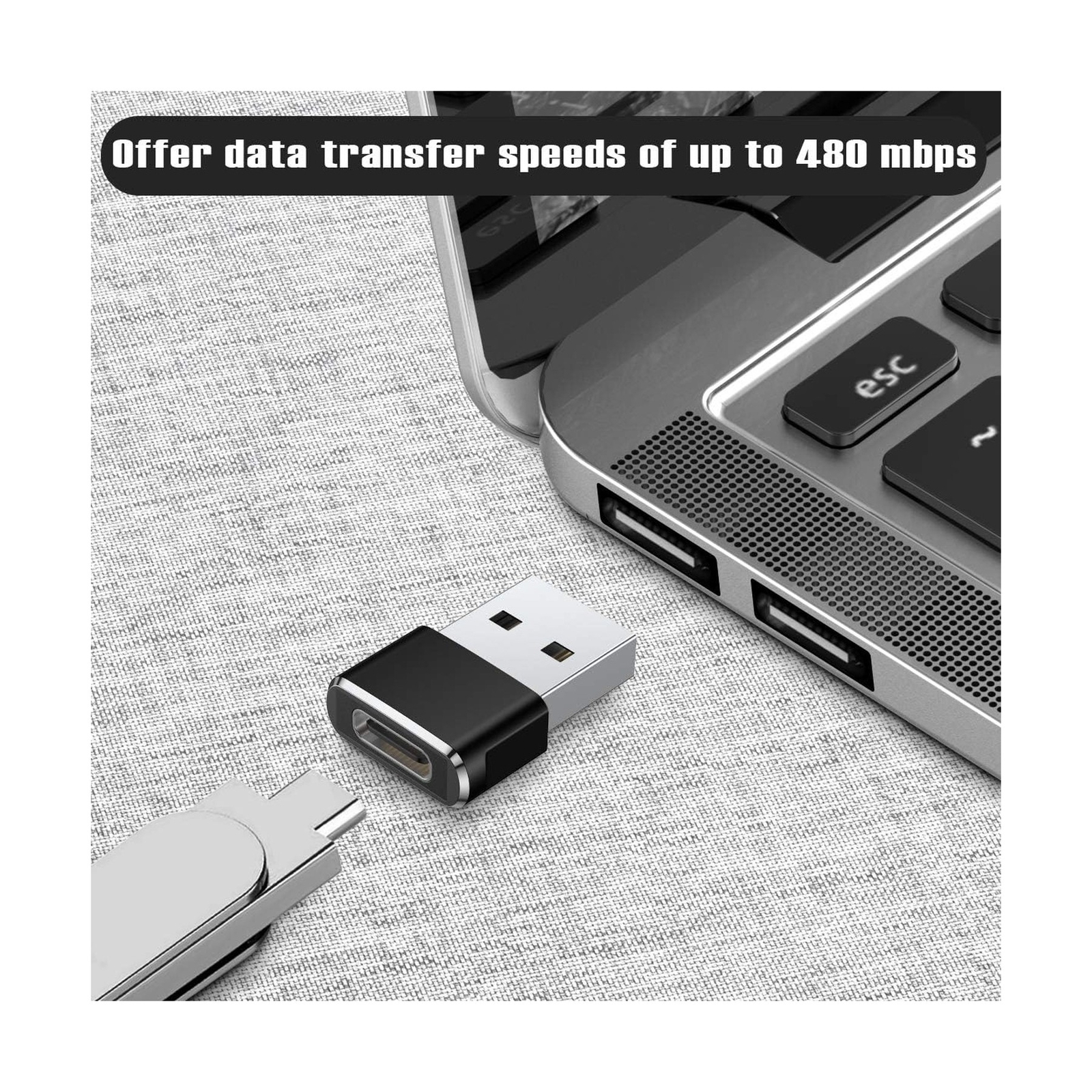 Power Adapter Background Basesailor USB to USB C Adapter 2Pack,Type C Female to A Male Power ...