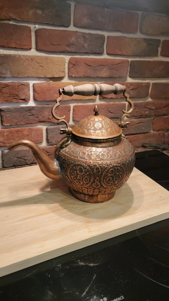古董罕见大号纯色铜茶壶波斯中东伊斯兰阿拉伯  — 第 4/4 张图片