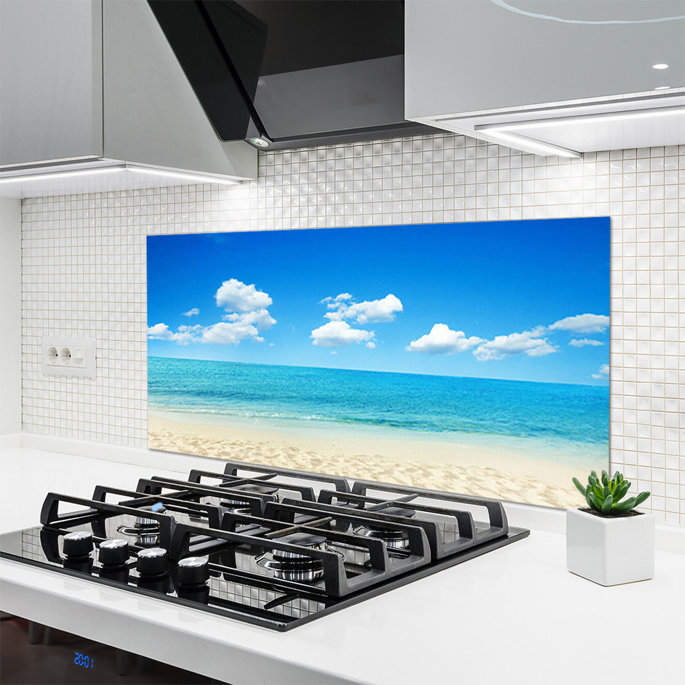 Crédence De Cuisine En Verre Tulup - 120x60 Cm - Thème Paysage Mer Plage - Neuf