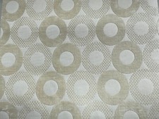 IVORY GEOMETRIC CHENILLE UPHOLSTERY BROCADE FABRIC 54 in. Sold By The Yard