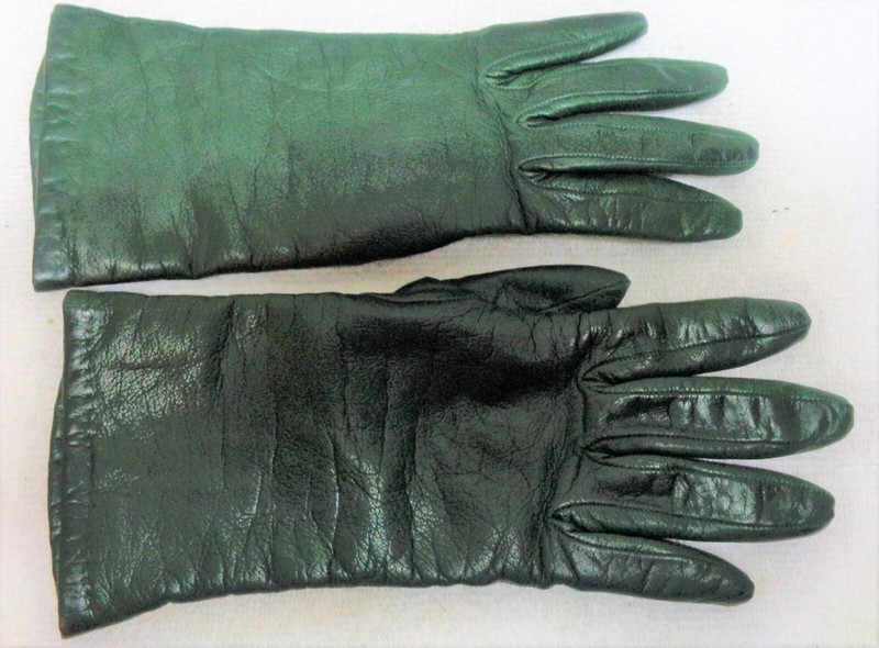 Nordstrom Green Leather Gloves Womens Size 6 Cashmere Lined