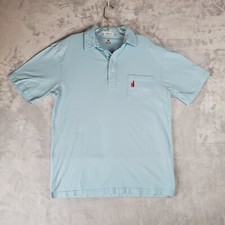 Johnnie O Shirt Mens Medium West Coast Prep Light Blue Short Sleeve Cotton