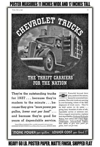 11x17 POSTER - 1937 Chevy Stake Truck - Picture 1 of 1