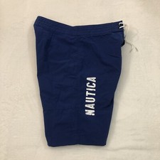 Nautica Swim Co Blue Cargo Beach Pool Swim Trunks Board Shorts Mens waist 32