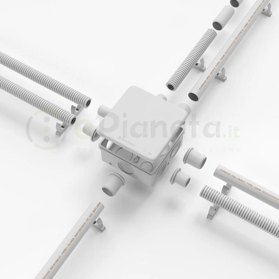 2M Tubo rigido D 16 20 25 32 mm grigio PVC passacavi a parete per cavi elettrici - Immagine 2 di 2