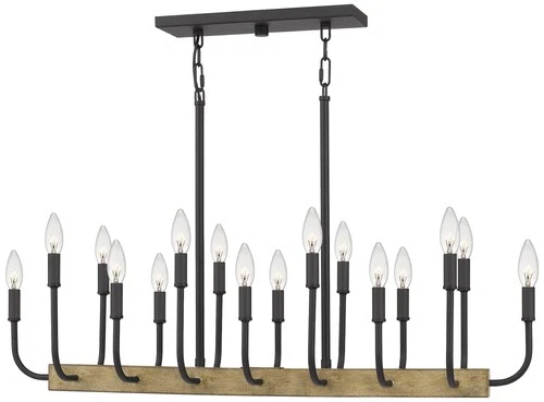 Quoizel Coda 39" Wide Matte Black 16-Light Island Chandelier - Picture 2 of 7