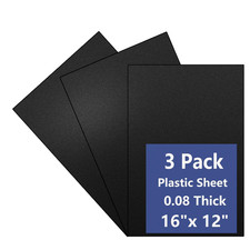 3 Pack Black Plastic Sheet 12X16X0.08 in Flexible High Tensile Plastic Sheets Bl