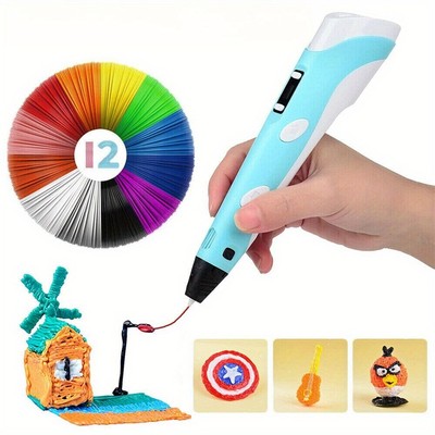 Kinder DIY 3D Stifte Set 3D Druckstift 12Farben 36m PLA Filament 3D Printing Pen