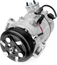 AC Compressor with Clutch Compatible Chevy Silver 