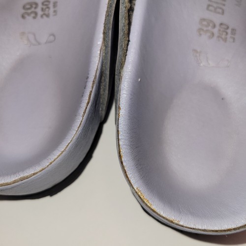 Birkenstock Gizeh Big Buckle Oiled Leather Blue Gray EU39 250 Women 8.5 Men 6 - Picture 7 of 8