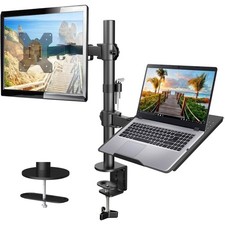 Office-Ready Adjustable Monitor and Laptop Stand - Supports 22lbs, Stylish Black