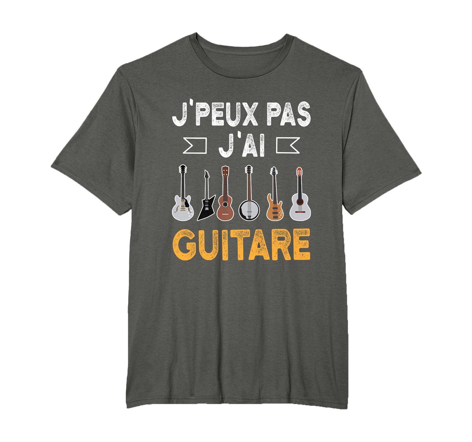 Cadeau pour fan de guitare et musicien : t-shirt humour rétro en taille M