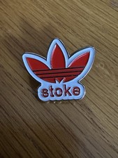 Stoke City Football Club 3 Stripes Enamel Badge New Red White