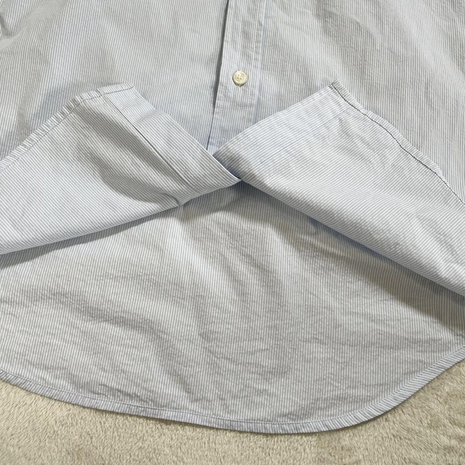 Рубашка MONCLER синий в полоску кнопка, триколор, хлопок размер S, мужской U6651 - Изображение 4 из 4