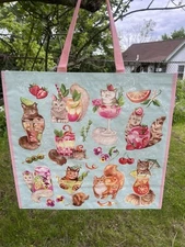 TJX Reusable Large Shopping Grocery Bag Tote CATS & COCKTAILS🍹  🍸